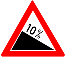 traffic sign steep steep hill