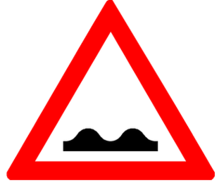 traffic sign uneven road