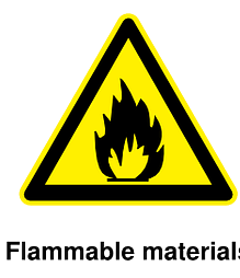 warning sign flammable material