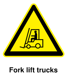 warning sign fork lift trucks